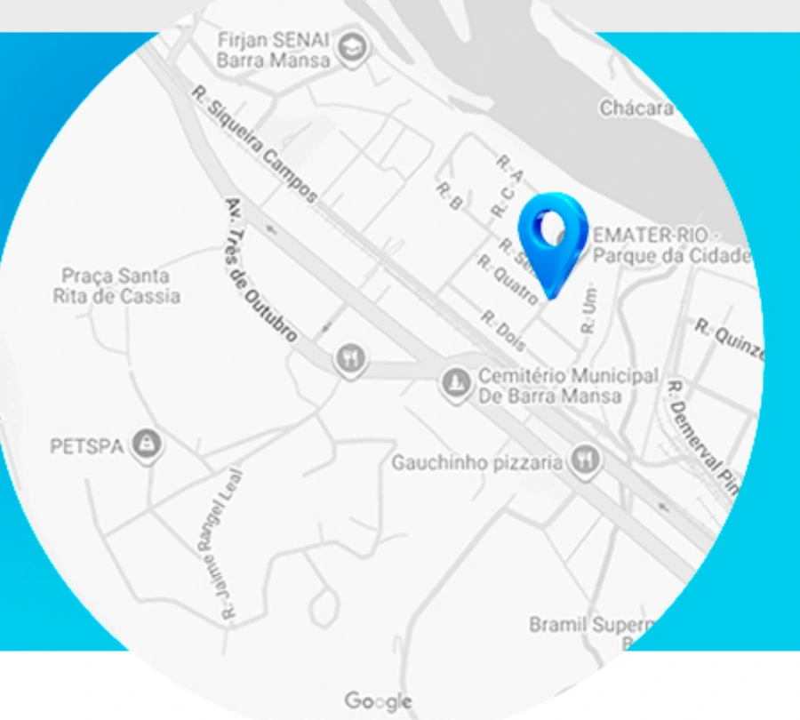 Mapa de localização do Parque da Cidade em Barra Mansa